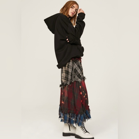 R13 Distressed Maxi Patchwork Skirt - Picture 3 of 6